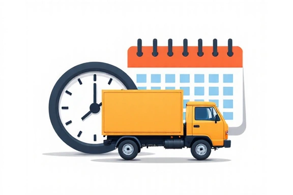 Clock and calendar illustration representing delivery time